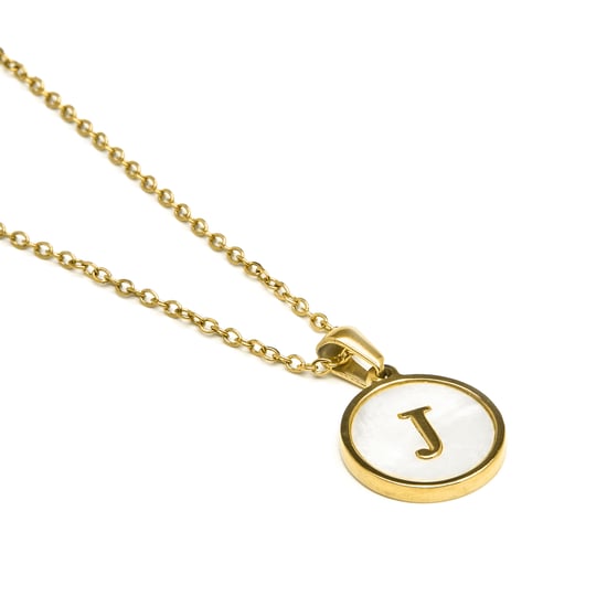 Luxenter collier in wit parelmoer afgewerkt in 18K geel goud - Alfabet - Image 3