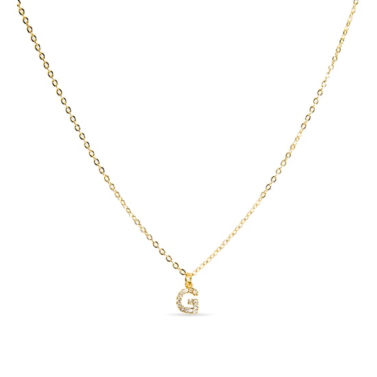 Luxeketting met glanzende zirkonia 18k goud afwerking - Alfabet - Image 1