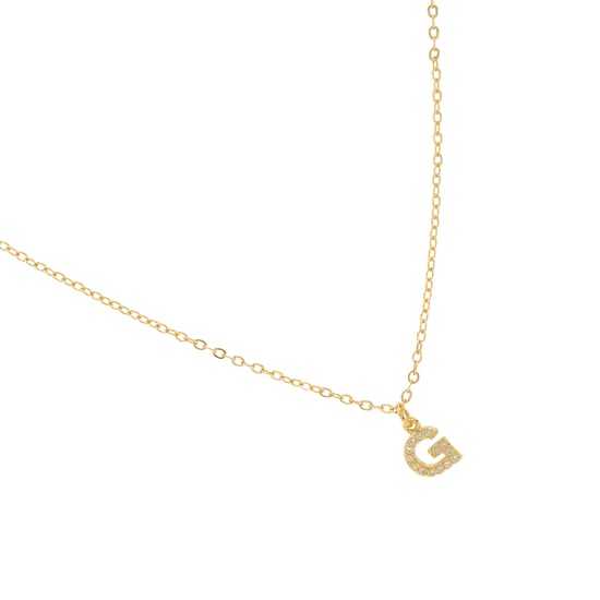 Luxeketting met glanzende zirkonia 18k goud afwerking - Alfabet - Image 3