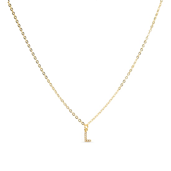 Luxeketting met glanzende zirkonia 18k goud afwerking - Alfabet - Image 1