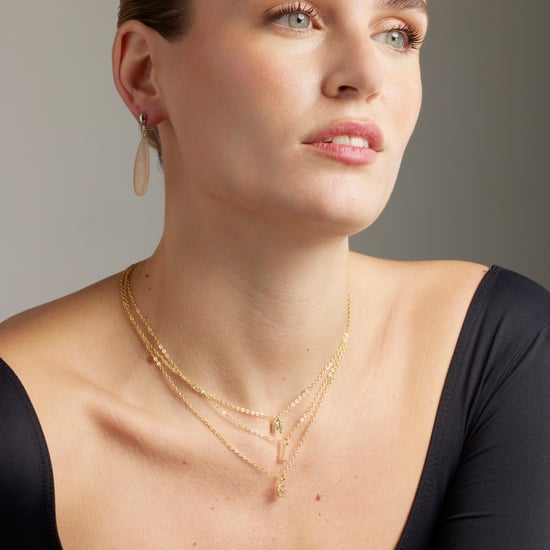 Luxeketting met glanzende zirkonia 18k goud afwerking - Alfabet - Image 2