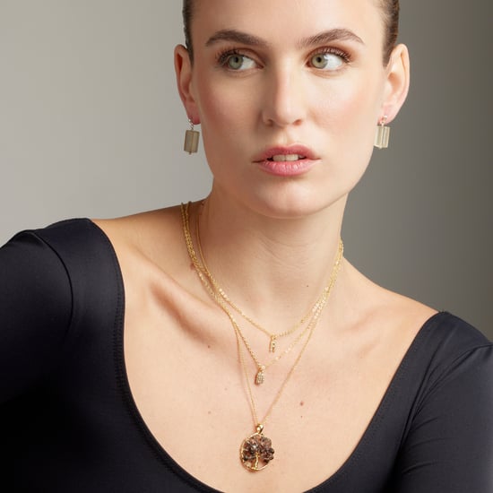 Luxeketting met glanzende zirkonia 18k goud afwerking - Alfabet - Image 2