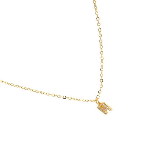 Luxeketting met glanzende zirkonia 18k goud afwerking - Alfabet - Image 3