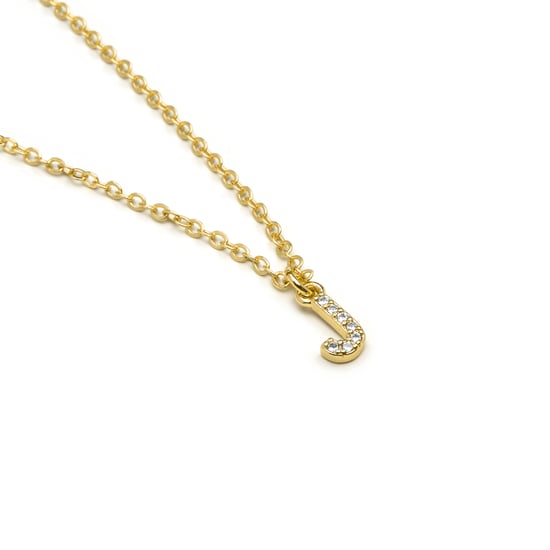 Luxeketting met glanzende zirkonia 18k goud afwerking - Alfabet - Image 3