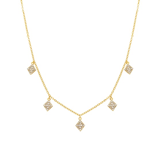Luxenter halsketting met glanzende 18k goudfinish zirkonia - Tingi - Image 1