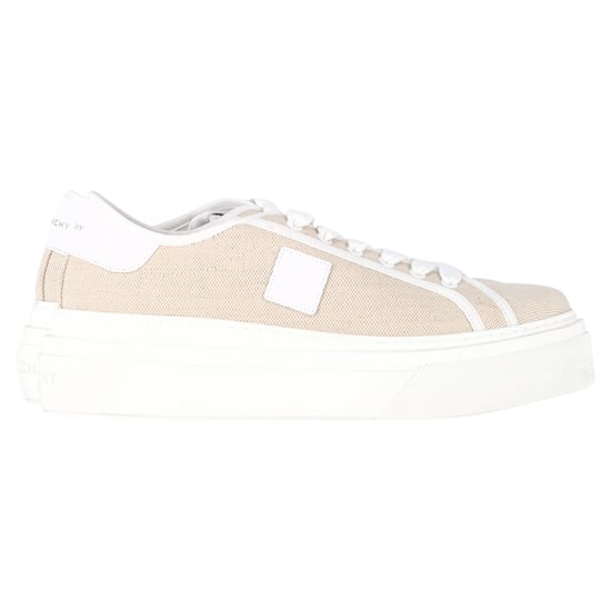 Givenchy City Platform Sneakers in Beige Canvas - Image 1