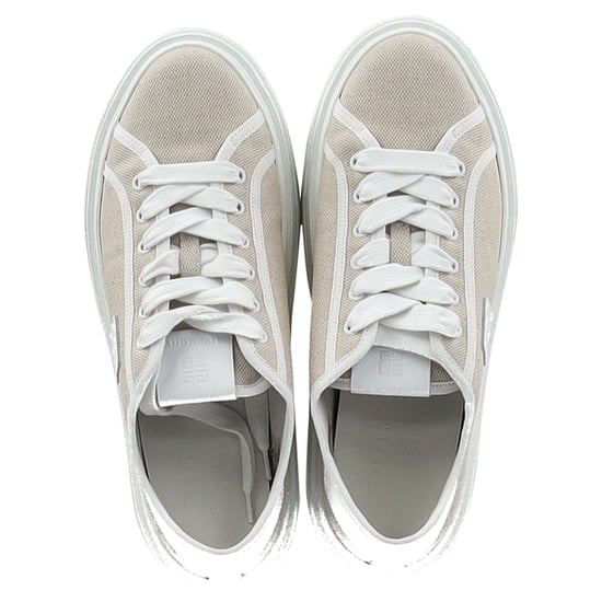 Givenchy City Platform Sneakers in Beige Canvas - Image 4