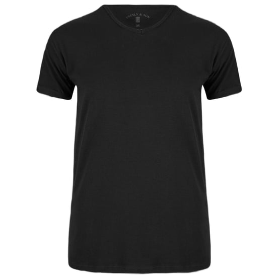 Presly & Sun Tee SS Steve V-Neck Zwart - Image 1