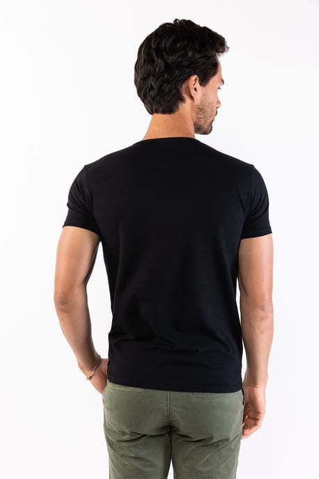 Presly & Sun Tee SS Steve V-Neck Zwart - Image 3