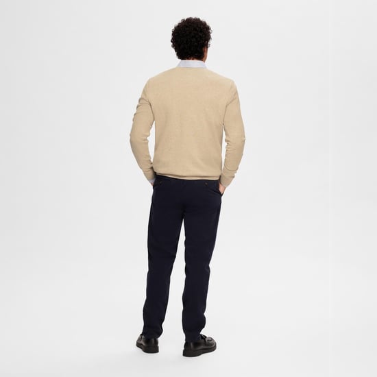 Selected Sweaters Berg Pullover V-Neck Kelp Beige - Image 3