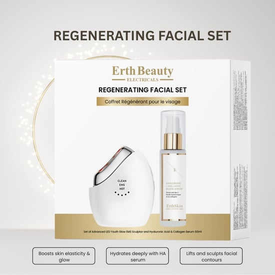 REGENERERENDE GEZICHTSET (GEAVANCEERD LED JONGE GLOED EMS SCULPTOR + HA SERUM 60ML) - Image 3