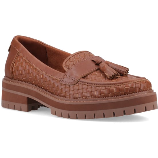 TOMS Cara Geweven Dames Amber Bruine Instappers - Image 1