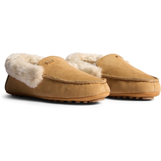 Hunter Dames Moccasin Slipper Sherpa Suède Dames Biscuit Slippers - Image 1