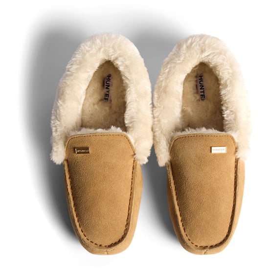 Hunter Dames Moccasin Slipper Sherpa Suède Dames Biscuit Slippers - Image 4