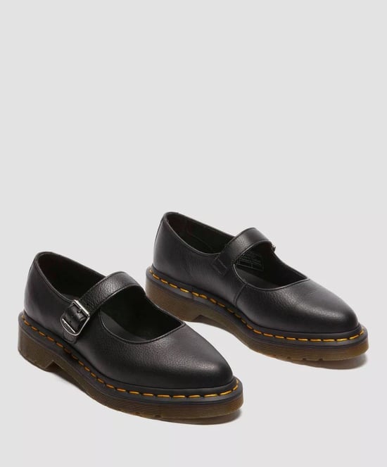 Dr. Martens Elphie Mary Jane Virginia Dames Schoenen Van Zwart Leer - Image 1