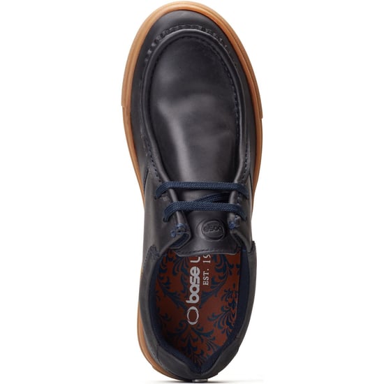 Base London Dalston Leren Herenschoenen Moccasins Navy - Image 4