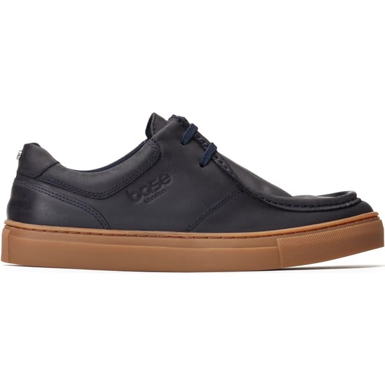 Base London Dalston Leren Herenschoenen Moccasins Navy - Image 5