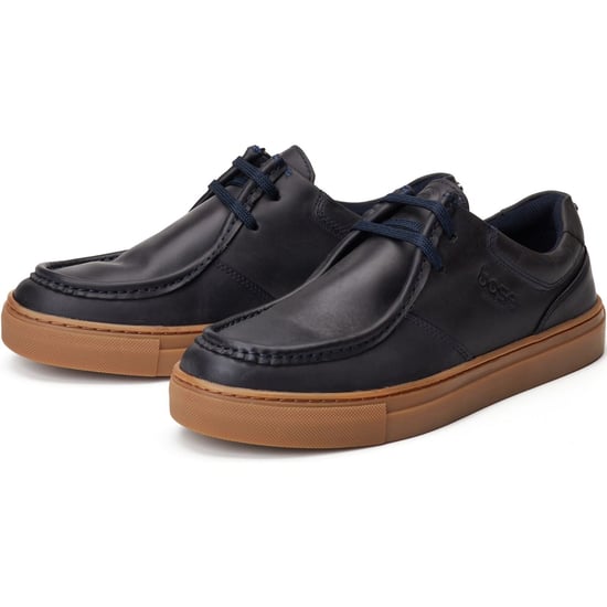 Base London Dalston Leren Herenschoenen Moccasins Navy - Image 6