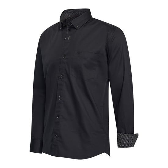 Cappuccino Italia Overhemden Stretch Overhemd Ancona Zwart - Image 1