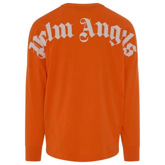 Palm Angels Heren Klassiek Logo T-shirt met lange mouwen (Oranje) - Image 2