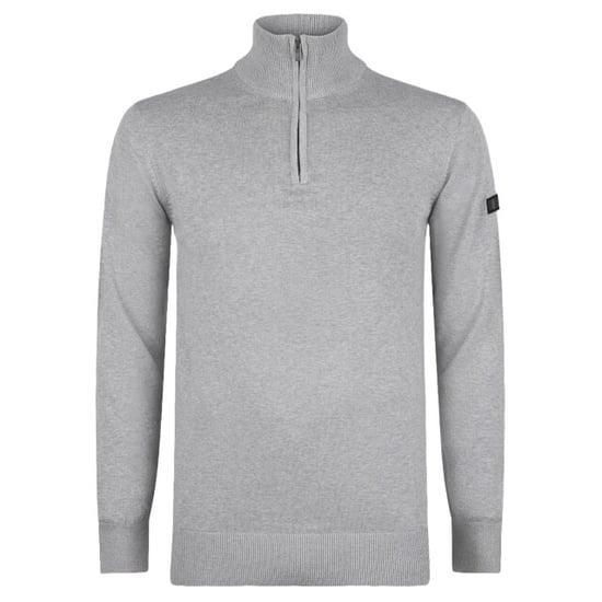 Presly & Sun Trui Lewis Zip Knitted Pullover Grijs - Image 1