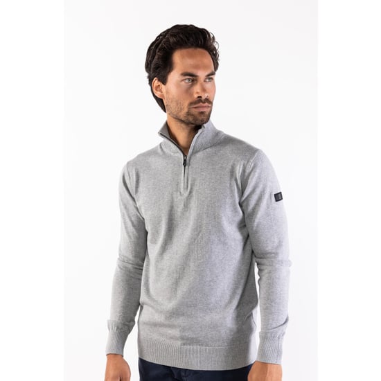 Presly & Sun Trui Lewis Zip Knitted Pullover Grijs - Image 2