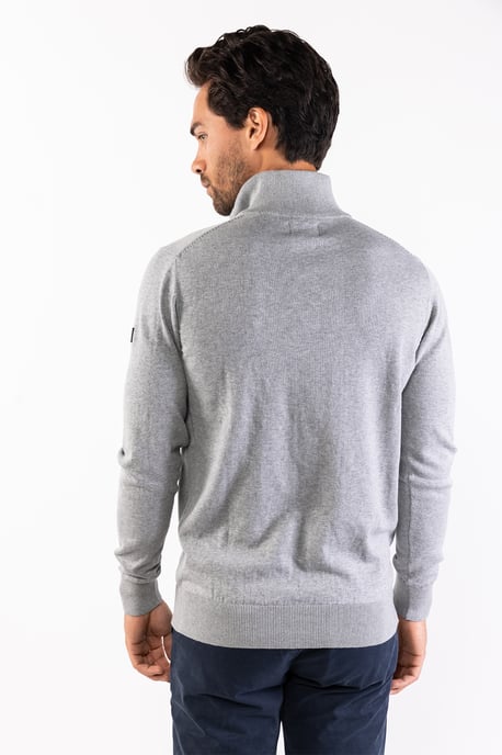Presly & Sun Trui Lewis Zip Knitted Pullover Grijs - Image 3