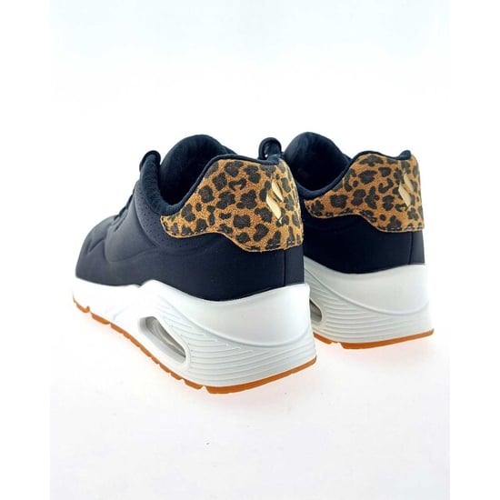 Skechers UNO - Jungle Nite Polyurethaan Dames Zwart/Leopard Sneakers - Image 4