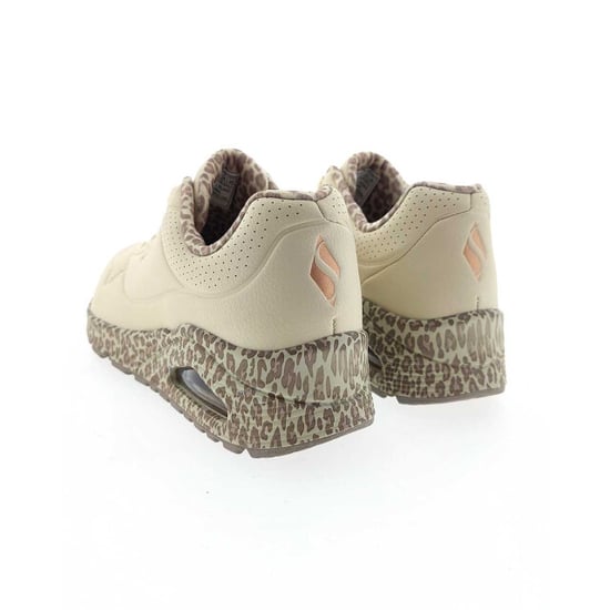 Skechers Uno Safari Time Polyurethaan Dames Witte/Leopard Sneakers - Image 4