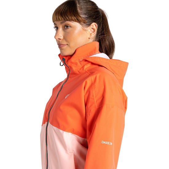 Dare 2B Dames/Dames Trail Colour Block Waterdichte Jas (Neon Peach) - Image 4