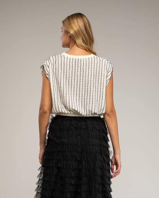 Mouwloze gebreide mesh top - Image 2