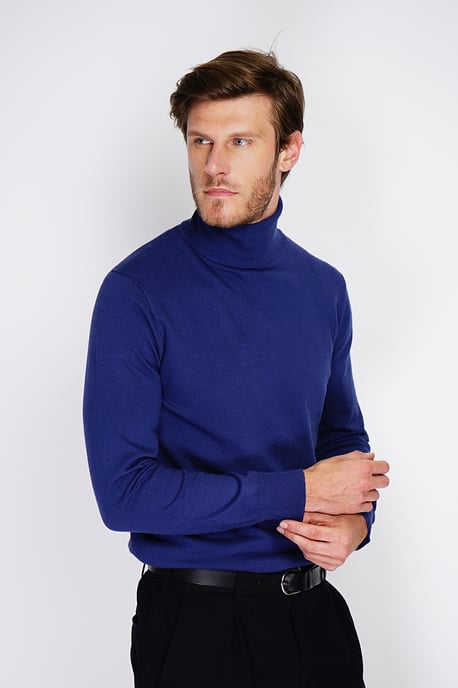 William de Faye - turtleneck sweater - BLEU NUIT - Image 1