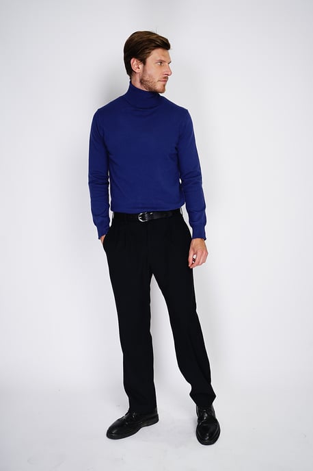 William de Faye - turtleneck sweater - BLEU NUIT - Image 3