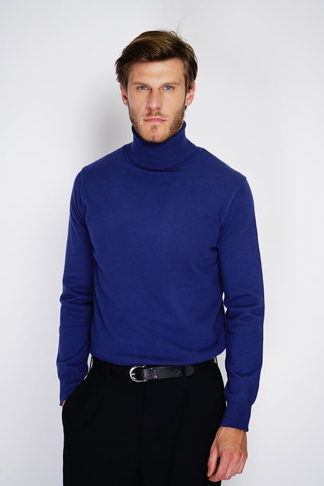 William de Faye - turtleneck sweater - BLEU NUIT - Image 5