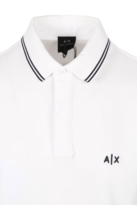 Armani Exchange Tipped Polo Shirt Off White - Image 2