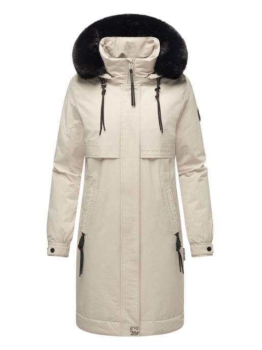 Navahoo Kaltwetterretter dames winterparka met imitatiebontkraag - Image 2