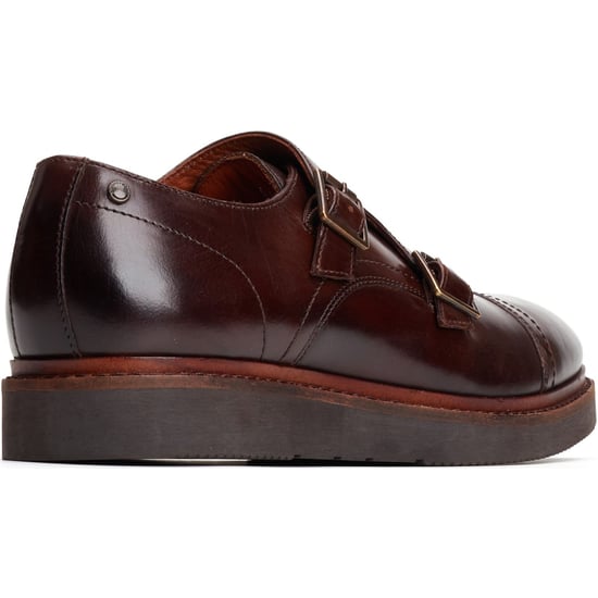 Base London Knight Leren Heren Bruin Dubbele Monk Schoenen - Image 2