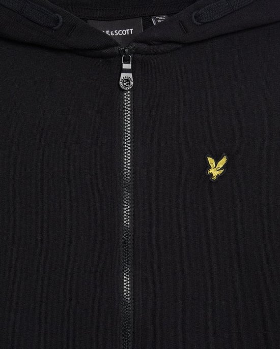 Lyle & Scott jongens Loopback katoenen hoodie met volledige rits - zwart - Image 2