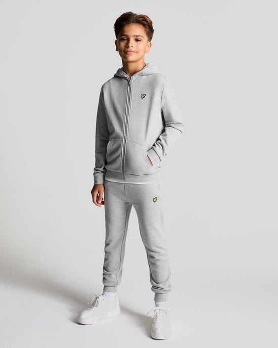 Lyle & Scott jongens Loopback katoenen hoodie met volledige rits - grijs - Image 2
