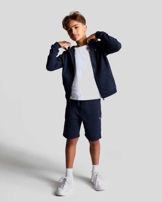 Lyle & Scott jongens Loopback katoenen hoodie met volledige rits - marineblauw - Image 2