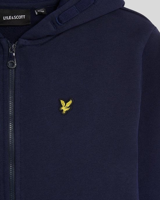 Lyle & Scott jongens Loopback katoenen hoodie met volledige rits - marineblauw - Image 4