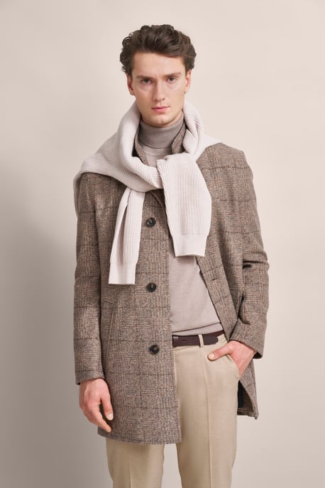 Bugatti Herren Jas met opstaande kraag en geruit patroon - Image 5