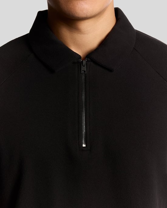 Lyle & Scott Interlock Poloshirt met Rits - Zwart - Image 3