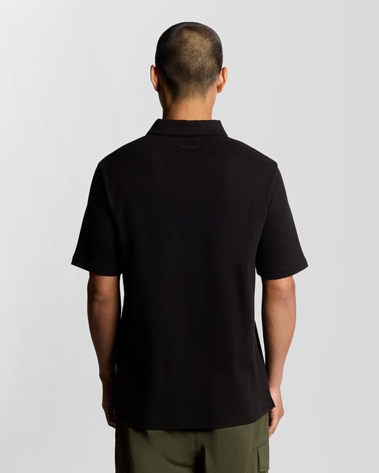 Lyle & Scott Interlock Poloshirt met Rits - Zwart - Image 4