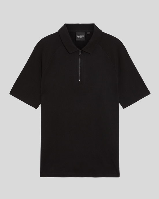Lyle & Scott Interlock Poloshirt met Rits - Zwart - Image 5