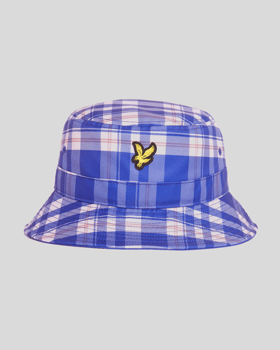 Lyle & Scott Tartan Check Bucket Hat - Blauw - Image 1