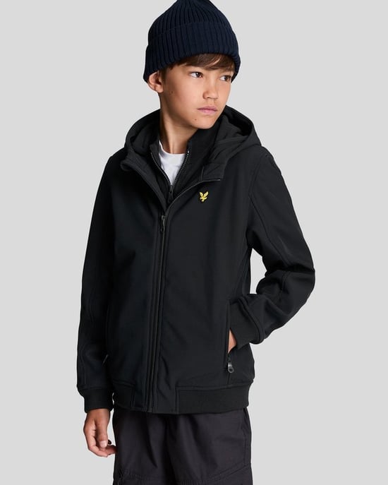 Lyle & Scott jongens softshell capuchonjack - zwart - Image 1