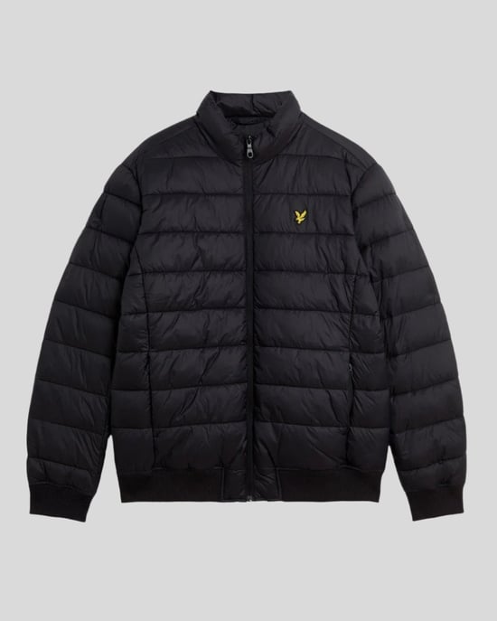 Lyle & Scott trechterhals gewatteerd gitzwart jack - Image 5