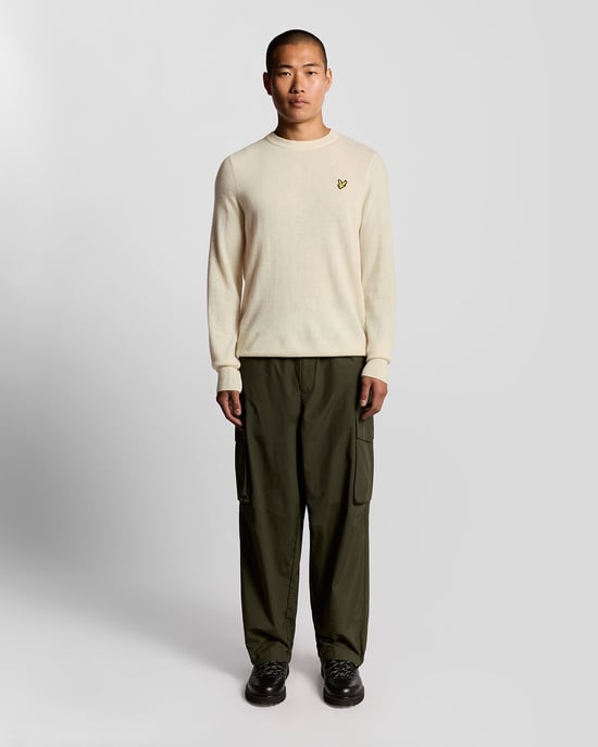 Lyle & Scott Lamswolmix Ronde Hals Trui - Wit - Image 2