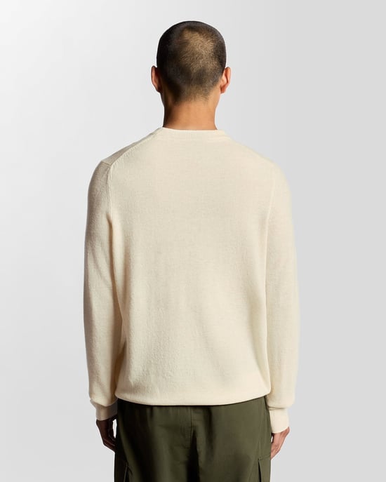 Lyle & Scott Lamswolmix Ronde Hals Trui - Wit - Image 4
